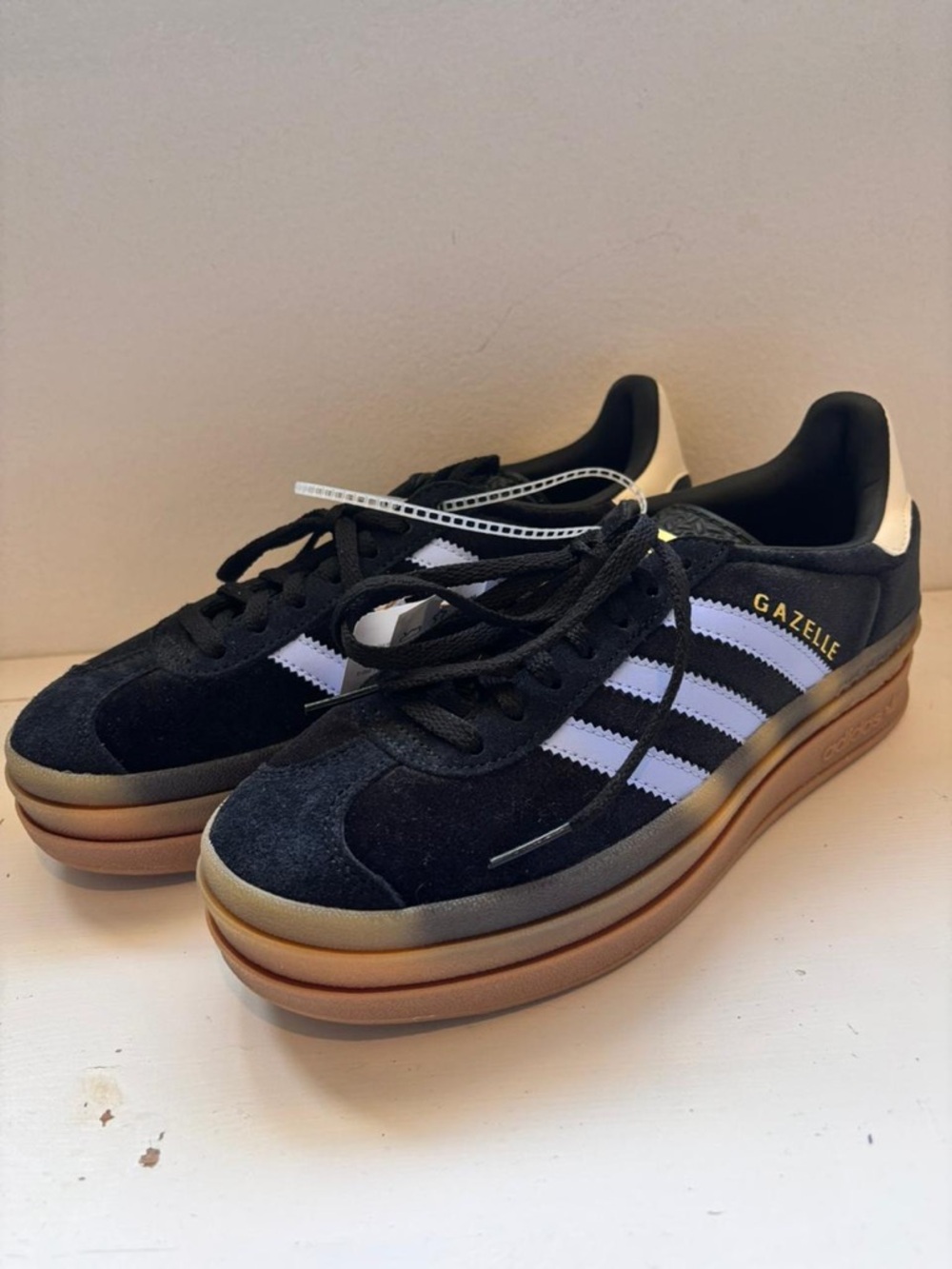 adidas Black & White Suede Gazelle Style Sneakers